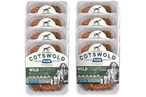 Cotswold RAW Raw Dog Food, Active 80/20 Mince, Adult Dog Food, BARF Premium British Meat Raw for All Dogs, Frozen Meal, Wild Mixed Mince - 8kg
