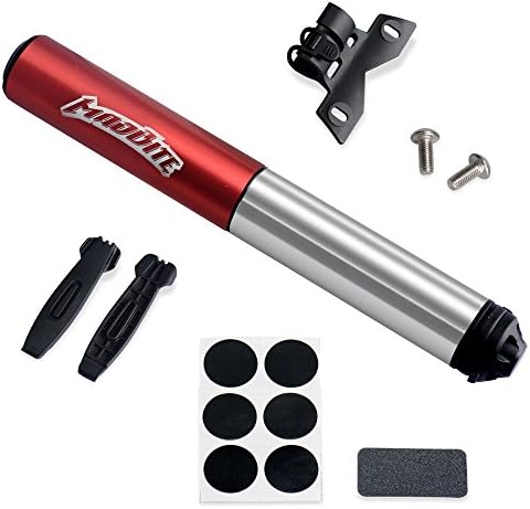 MadBite Mini Air Pump for Bicycle, Inflatables, Sports Equipment (Red)