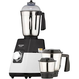 Sharp 500W Mixer Grinder hybrid Copper Motor, SS-304 Grade Stainless steel blade, Auto Cutoff, food grade ring, Variable speed Settings, 2 Yrs on Prod
