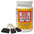 Mod Podge CS11301 8 oz Matte Waterbase Sealer, Glue and Finish, Clear with 3 foam brushes