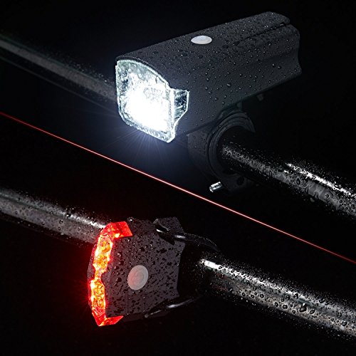 JOYORUN Fahrradbeleuchtung USB Wiederaufladbare 420 LUX 5 LED 220 Lumen Frontlicht und Rücklicht Für Radfahren Fahrradlampe Set - 4