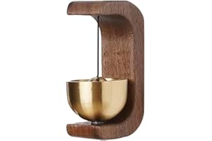 GENERISCH Campana con decoración de Madera Hecha a Mano, Timbre de Bienvenida, imán de, Timbre de Puerta de Entrada, Timbre pequeño para decoración Interior y Exterior con Campanas de Puerta, Anillo
