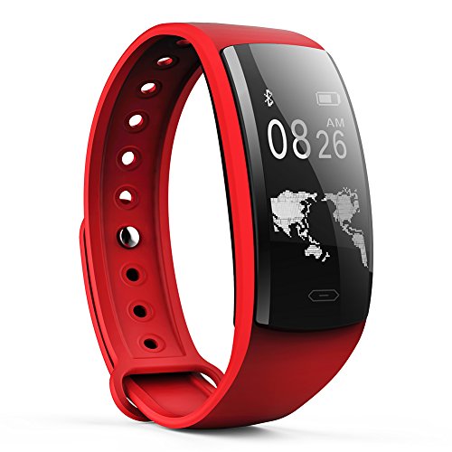 Preisvergleich Produktbild QS90 Fitness-Tracker mit Herzfrequenzmesser und Armband, wasserdicht, mit Blutdruckmesser, Schlafüberwachung, Anruferinnerung, Schrittzähler, für Android / iOS
