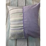 Kissenhülle 40x40cm handmade Baumwolle Gobelin Wohnzimmer Dekokissen Lavendel Landhaus