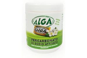 ALGA BIO - Percarbonato di Sodio Attivato Polvere Sbiancante Smacchiante Igienizzante Ecologico Naturale per Bucato a Mano e Lavatrice Alga -barattolo da 500 gr