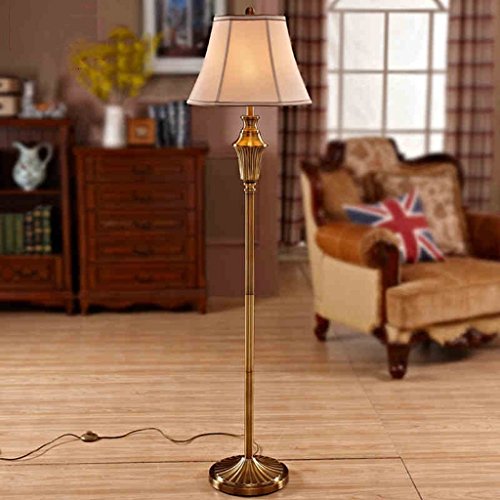 Preisvergleich Produktbild LRZZ Home Stehleuchte, Stehende Lesung, Kreative Stehleuchte Wohnzimmer Sofa Schlafzimmer Bedside Study Vertikale Lampen Luxuriöse amerikanische Art überzogene Kupfer Stehleuchte Augenschutz Vertikal