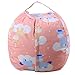 Produktbild Kinder Stofftier Plüsch Spielzeug Speicher Bean Bag Soft Pouch Streifen Stoff Stuhl Plüschtiere Aufräumsack Spieldecke Speicher Tasche Soft Pouch Stoff Stuhl mit reißverschluss (Mehrfarbig, A)