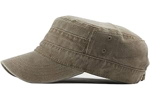 UAOOK Klassische Premium Army Cap Military Style Armee Hut Männer Low Profile Sommer 100% Baumwolle Einstellbare Fiddler Plain Flat Cadet, Baseball Cap Retro Maler Seeleute Chapeau Unisex