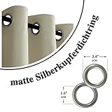 H.Versailtex Verdunklungsvorhänge, Hellgrau/Beige Vorhänge Blickdicht mit Ösen 2 Stück 245 CM x 140 CM (H x B), 2er-Set - 3