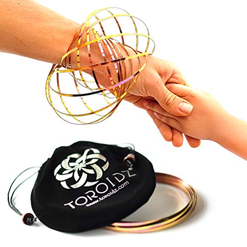 Toroidz ® Flow Ring - (Oro Rosa) Anello di Flusso interattivo! 3D Slinky da Braccio - Spettacolare Gioco di Magia (+Borsa) Scienza - Circo - Festival - Bambini e Adulti - Regalo per Tutte Le età