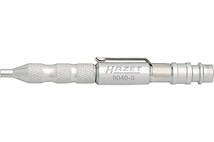 HAZET Ausblasstift 9040-3 I Druckluft-Werkzeug mit 3 mm Düse und 360 l / min, integrierter Kupplungsstecker 7,2 mm, 12 bar Eingangsdruck, mit praktischem Anhängeclip