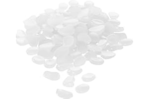 KRENIE Pebbles Gravel for Plant Pots Decoration – 200 Pack White Luminous Glow in Dark Stones for Fish Tank – Mini Garden Decorative Pebbles for Outdoor Walkway, DIY Projects & Aquarium Base