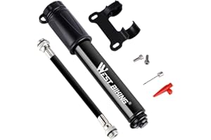 Pubiao Pompes à Main Cyclisme 100 PSI Portable Alliage Mini Pompe à Pneu de vélo Valve Universelle Presta et Schrader pour Pompe à Bille de vélo de Route