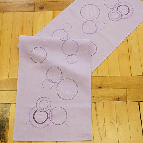 Lilac Embroidery Table RUNNER-"Circles" (40 x 140 CM)