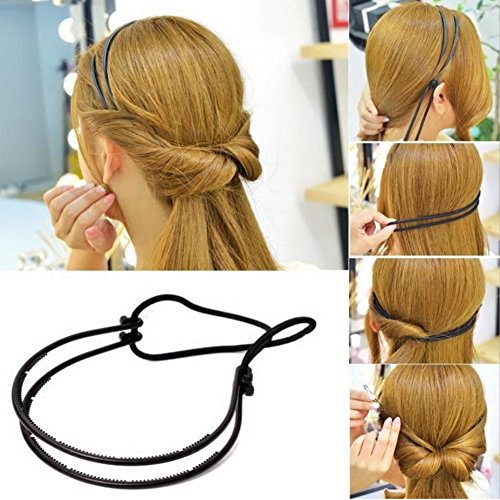 JUSTFOX – Frisurenhilfe Haarreif mit Haarband in Braun - 2