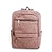 Produktbild Wewod Leinen Mädchen Rucksack Leicht Jungen Schultasche Junior Schulrucksack Schlicht Daypack (Braun)