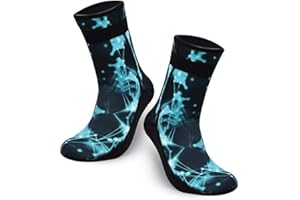 ABPOK 3mm Wetsuit Socks, Neoprene Diving Socks Anti-slip Thermal, Adjustable Velcro loop Strap for Men Women Diving Swimming Surfing