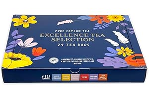 MIJOMA Herbata w pudełku prezentowym, kolekcja z wybraną czarną i zieloną herbatą, opakowanie prezentowe, z wyborem najlepszych czarnych i zielonych herbat (24 x 1,5 g=36 g, Excellence Tea Selection)