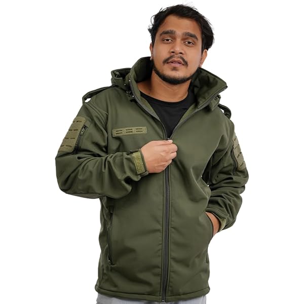 Buy Defender Military Tactical Jacket, Olive Green, Full-Zip