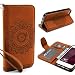 Produktbild Urcover® Kompatibel mit Apple iPhone SE / 5 / 5s Handy Schutz-Hülle | Lotus Pattern Wallet Braun | Kartenfach & Standfunktion | Flip Case | Trendy Tasche | Cover Schale | Smartphone Zubehör