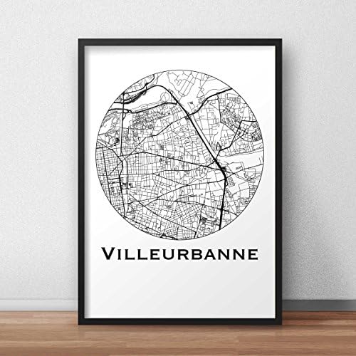Print Villeurbanne France Minimalist Map (A4, A3, A2) - City Map Art of Toulon Poster - Wall Art Gift - Travel Map