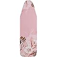 SHERWOOD Ironing Board Cover 124 x 38cm 100% Cotton Cover with Thick Felt Resists Scorching and Staining Adjustable Size Iron Board Cover (Pink Flowers,124 x 38cm)