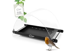 WILDLIFE HOME Vogelfutterspender I Wetterbeständige Design Bodenfutterstation für Wildvögel I Futterspender für Vögel wie Rotkehlchen, Amsel, Meisen, Vogelhaus für Garten & Balkon