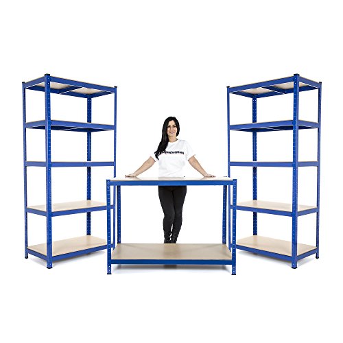 Small Business oder Garage Starter Kits 2 x Regal Buchten & 1 Werkbank 450 mm tief + kostenlose Lieferung am nächsten Tag)