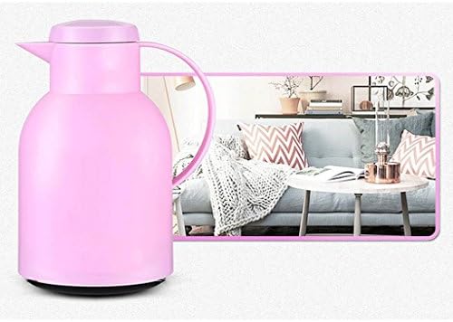 Home 304 Stainless Steel Hot Water Bottle Heat Preservation High Capacity Insulation Pots Kitchen Restaurant Bedroom Warm Pot Kettle Glass Liner 1.5L ( Color : Pink )