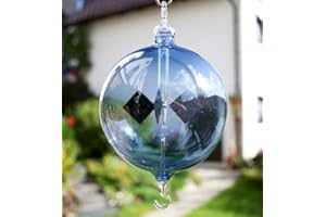 LAUSCHAER GLASKUNST Lichtmühle mit Öse und Haken farbig (Blau, 90 mm)