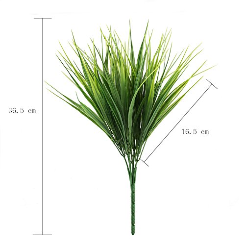 MIHOUNION 4 Bündel Gesamthöhe ca.36,5cm Grün Gras kunststoffblumen Unechtpflanzen Dekoration kunstpflanzen Realistisch Farbe aufziehen Haus Küche Wand Türen Garten Deko - 6
