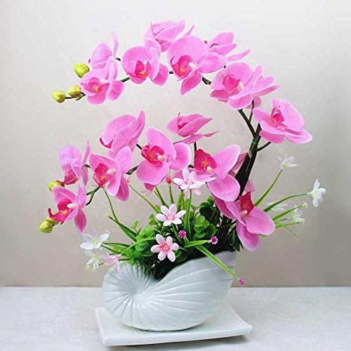 Jhyflower Unique features blue artificial flower set table floral decoration living room decoration TV cabinet coffee table decoration false, pink - two butterflies orchid section