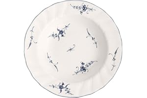 ‎VILLEROY & BOCH Villeroy & Boch Old Lu x Embourg talerz do zupy, 23 cm, porcelana premium, biały/niebieski