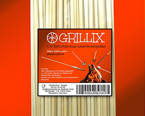 100 Gartenparty Lagerfeuer Spieße für Stockbrot, Marshmallows, Bratwurst uvm. | 90 cm lang | ideal für Feuerschale | extrem bruchstabil | ohne Splitter | ohne Reinigen |100% Natur-Bambus | kindersicher wegen abgestumpfter Spitzen | lebensmittelecht nach dem LFGB | regelmäßige Stichprobenkontrollen - 3