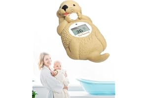 Doli Yearning Baby Bath Thermometer, Toddlers Floating Bath Toy, Bathtub Thermometer, at Fahrenheit and Celsius degree - Light brown otter