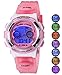Produktbild Kinder-Armbanduhr für Kinder, Jungen, Mädchen, LED, multifunktional, Sport, Outdoor, digitales Kleid, wasserdicht, Wecker, Rosa