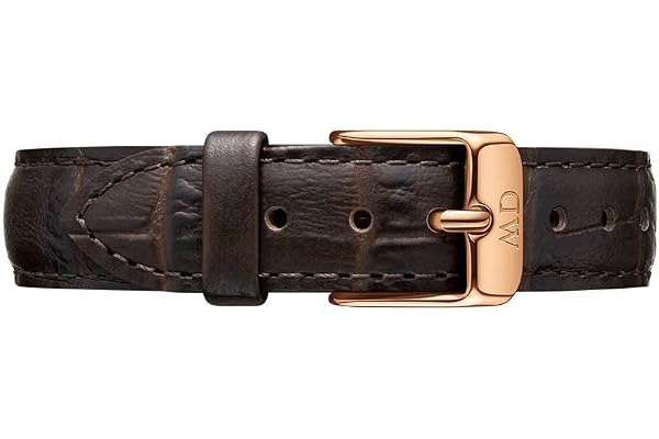 Daniel Wellington Petite York, brun/roséguld armband, 14 mm, läder, för kvinnor