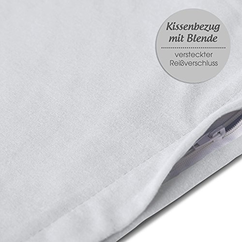 Seitenschläferkissen-Bezug 40×120 Doppelpack, Jersey-Baumwolle Kissenbezug für Stillkissen BeNature CelinaTex 5000948 silber-grau - 4