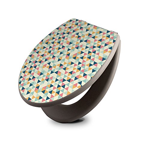 banjado - taupe Design Toilettendeckel WC Sitz Brille 36m x 5cm x 45cm mit Motiv Ecken