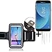 Produktbild TOP SET für Samsung Galaxy J5 (2017) Duos Neopren Jogging Armband Sportarmband Oberarmband für Samsung Galaxy J5 (2017) Duos schwarz mit Reflektor Streifen + Ohrstöpsel. Fitness Lauf Armband