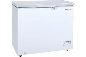Westpoint 250L Gross/190L Net,Single Door Chest Freezer with Wire Storage Basket, Energy Efficiency Cooling, Adjustable Temperature,Lock & Key Suitable for Home & Restaurants -White WBXN-2519EWGL