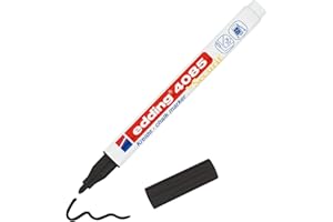 edding 4085 Pennarello a Gesso - Nero - Punta tonda 1-2 mm - Penna a gesso per lavagna cancellabile - per scrivere su finestre, vetro, specchi - inchiostro opaco altamente coprente