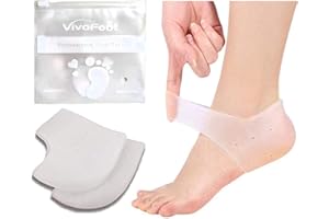 VivoFoot Fersenschutz aus Gel, Einlagen bei Plantarfasziitis, Kissen aus reinem Silikon, lindert Schmerzen in der Ferse und an rissigen Fersen
