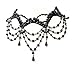 Price comparison product image Black Acrylic Bead Choker Necklace Chain Gothic Dress Fashion Burlesque Drop Jewellery for Women Girls