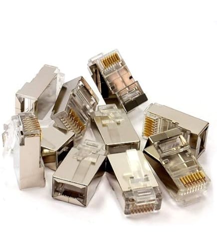 Mak World 8P8C RJ45 Metal Shielded Male Plug Crimp Connector for