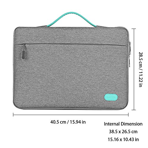 Ellitac® Laptophülle 15 Zoll 15,4 Zoll MacBook Pro Retina Laptop Ultrabook Schutztasche Sleeve Schutzhülle, Spritzwasserfest, Grau / Grün - 2