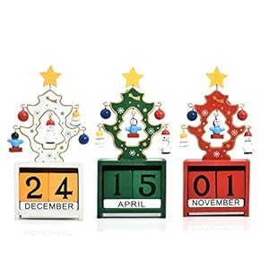 Meilleure Qualité – Calendrier – 1PC de Noël en bois Calendrier de bureau Table papeterie décoratifs l'apprentissage périodique Planner Calendrier d'ameublement Cadeau – par Chipsua – 1 pcs Vert