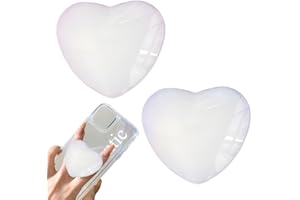 ZEPIQOR 2 Pcs Poignée Grip Extensibles Base Téléphone Portable Poignée Support Coeur en Verre Magnétique Compatible pour Smartphone