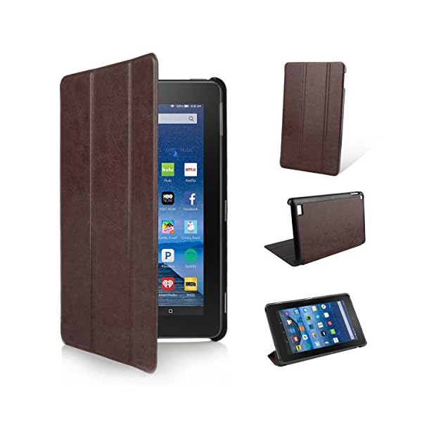 2015 New Fire 7 Fall Tasche -SOONHUA Premium-Leder-Folio-Standplatz-Fall-Schlag-Abdeckung für Amazon New Fire 7 '' Tablet (7-Zoll-Tablet, 5. Generation - 2015 Modell) – Bild 6