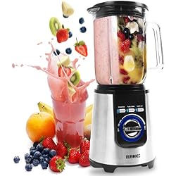 Duronic BL1200 Blender/Mixeur puissant de 1200W en Acier Inoxydable avec Carafe de 1,8 Litre - Idéal pour Smoothies, Milkshakes, Gaspachos, Compotes, Glace pilée, Fruits à coques